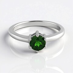 Anello in argento con Diopside Russo