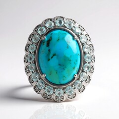 Anello in argento con Turchese Kingman Mohave Blu (Faszination Türkis)