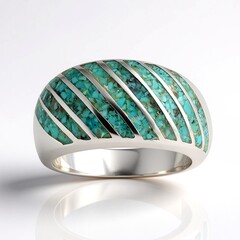 Anello in argento con Turchese Kingman Mohave Blu (Jones Lee)