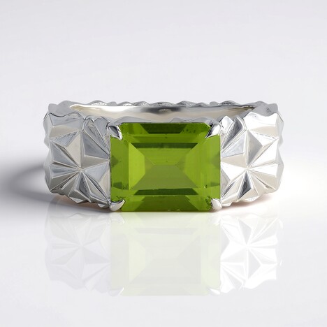 Bague en argent et Péridot (de Melo Essence)
