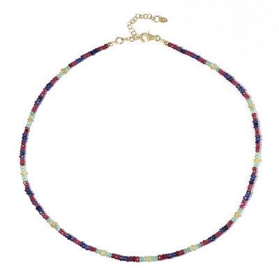 Zilveren halsketting met Madagaskar Robijnen