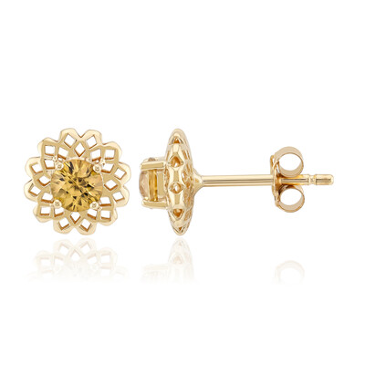 9K Yellow Zircon Gold Earrings (Ornaments by de Melo)