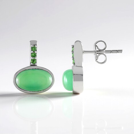 Orecchini in argento con Crisoprasio (KM by Juwelo)