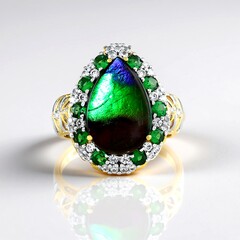 Anello in argento con Ammolite