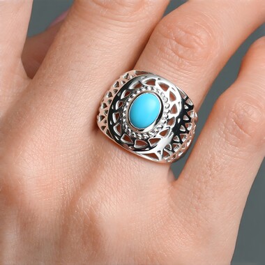 Anillo en plata con Turquesa