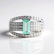 Anello in argento con Smeraldo Color Paraiba