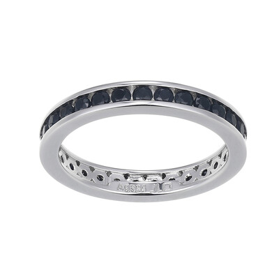 Zilveren ring met zwarte saffieren