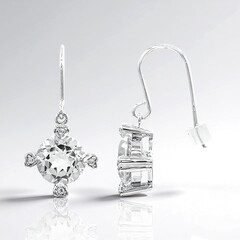 Orecchini in argento con Topazio Bianco