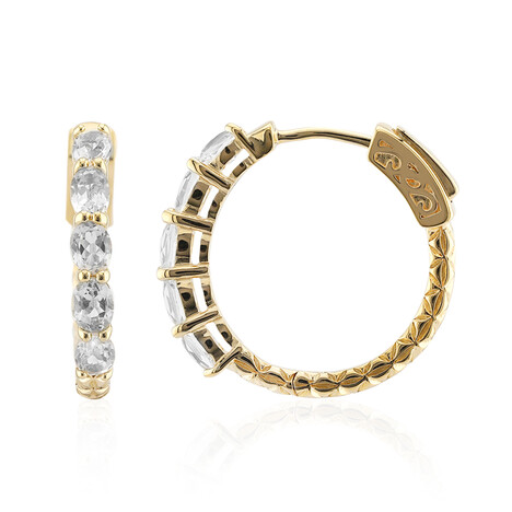 Weißer Topas-Silberohrringe