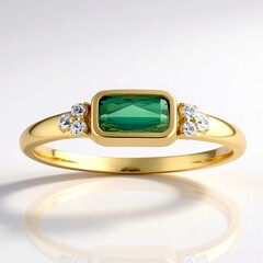 Anello in oro con Tormalina Verde di Benedito