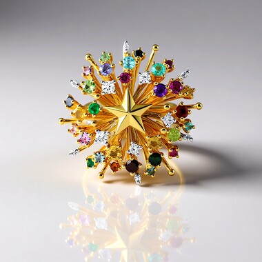 Zilveren ring met citrienstenen (Gems en Vogue)