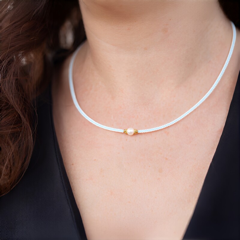 Collana in argento con Acquamarina Brasiliana