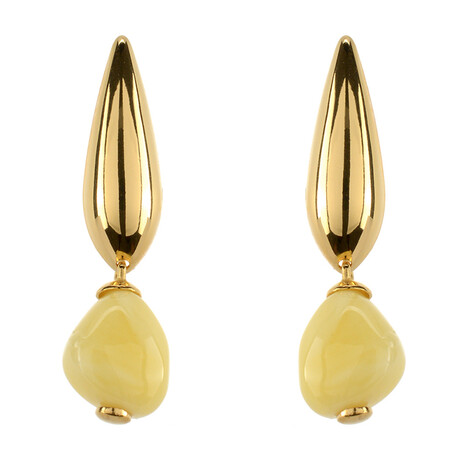 Milky Baltic Amber Silver Earrings (dagen)