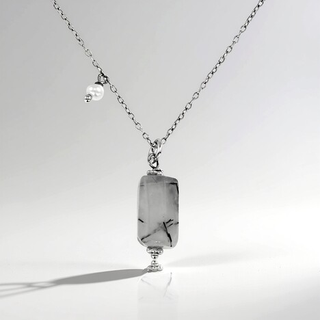 Collana in argento con Quarzo Rutilato Nero (Joias do Paraíso)