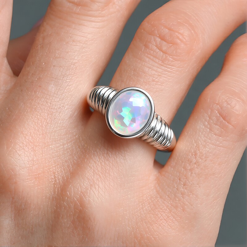 Welo-Opal-Silberring (de Melo)