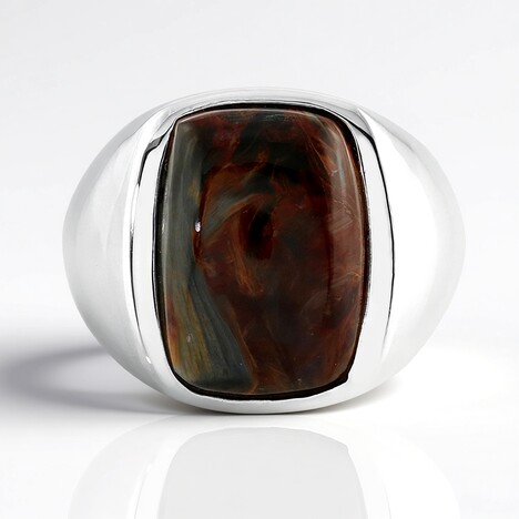Anello in argento con Pietersite Dorata