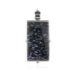 Versteinertes Jambi-Palmenholz-Silberanhänger (Bali Barong)