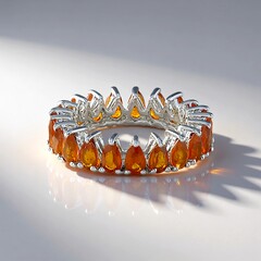 Anello in argento con Cianite Arancione della Tanzania