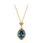 Londonblauer Topas-Goldhalskette (CIRARI)