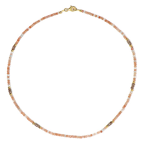 Zilveren halsketting met zonnestenen