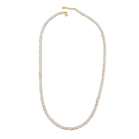 Zilveren halsketting met Witte zoetwater kweekparels