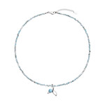 Zilveren halsketting met een larimar