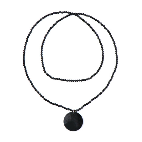Zilveren halsketting met een zwarte onyx