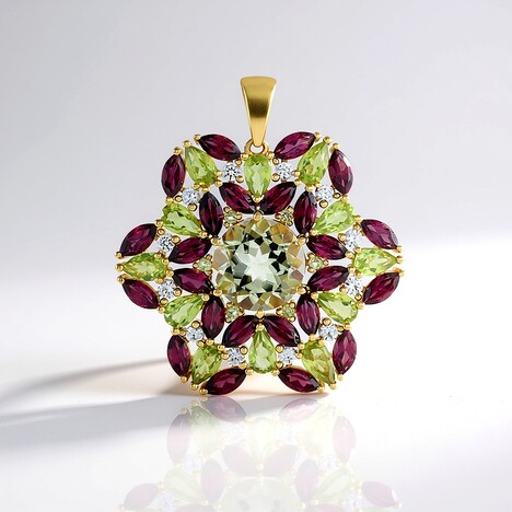Ciondolo in argento con Ametista Verde (de Melo Essence)