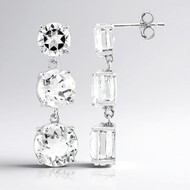 Pendientes en plata con Topacio blanco