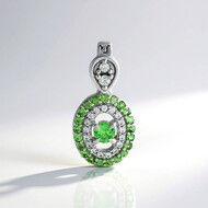 Pendentif en argent et Tsavorite de Tanzanie