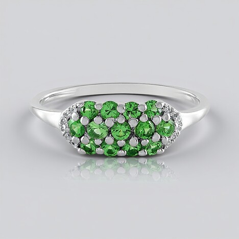 Anello in argento con Tsavorite della Tanzania