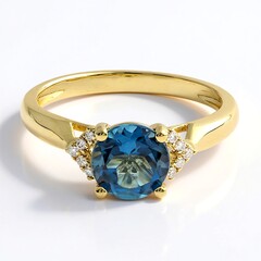 Anello in oro con Topazio Blu Londra