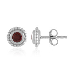 Boucles d'oreilles en argent et Rubis de Tanzanie