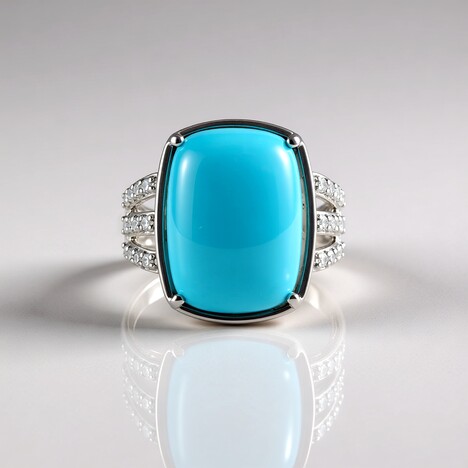 Anello in argento con Turchese Kingman (Faszination Türkis)