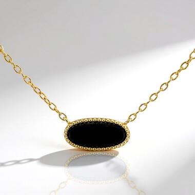 Collana in argento con Onice Nero