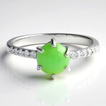 Anello in argento con Crisoprasio Imperiale