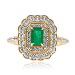 Anillo en oro con Esmeralda de Zambia