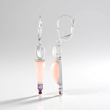 Orecchini in argento con Opale Rosa (KM by Juwelo)