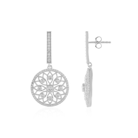 Zirkon-Silberohrringe