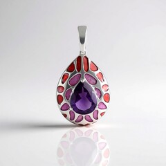 Ciondolo in argento con Ametista (Adela Silber)