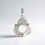 Ciondolo in argento con Opale di Welo (Granulieren)
