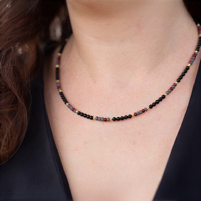 Collana in argento con Onice Nero