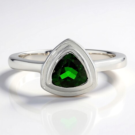 Anello in argento con Diopside Russo