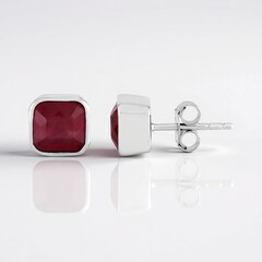 Orecchini in argento con Rubino Bemainty