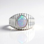 Zilveren ring met een AAA Welo-opaal (de Melo Essence)