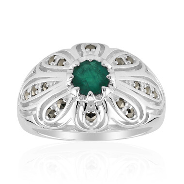 Anello in argento con Smeraldo Zambia (Annette classic)