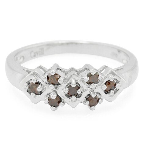 Anello da uomo placcato in platino con Diamante Fancy