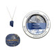 Set collana in argento, gemma per massaggi e gemme per l’acqua con Dumortierite – Lasciar Andare (Lapis Vitalis)