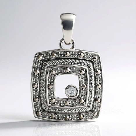 Ciondolo in argento con Diamante I2 (J) (Annette classic)