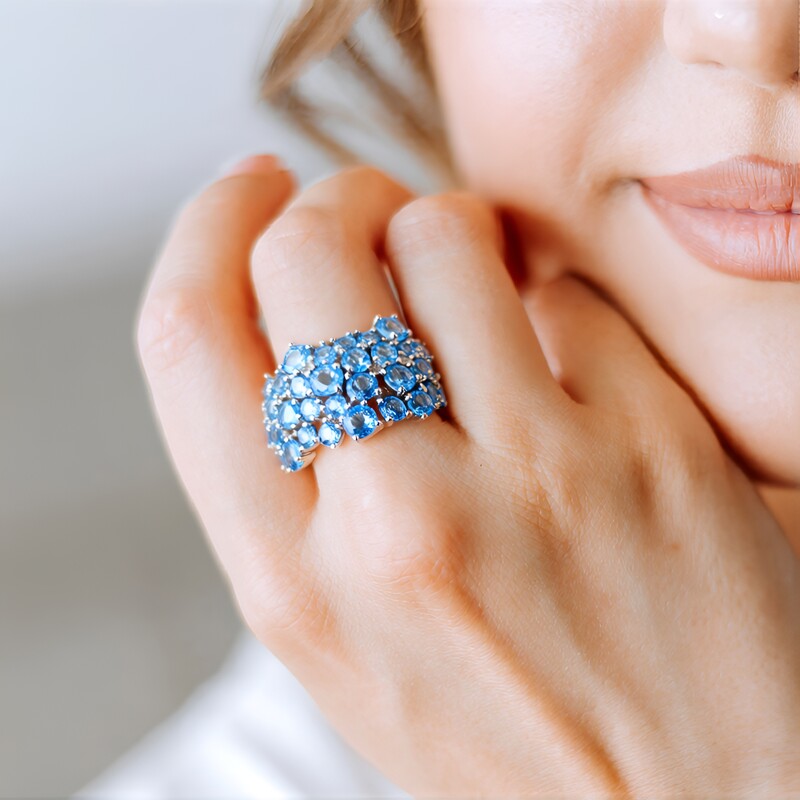 Zilveren ring met Marambaia-topaasstenen (de Melo)